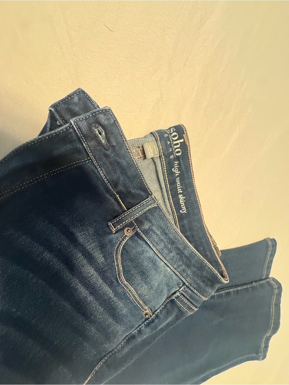 SOHO Jeans NY&Co High Waist Skinny - Women’s 10 Petite - Dark Wash. Like NEW - Picture 7 of 7